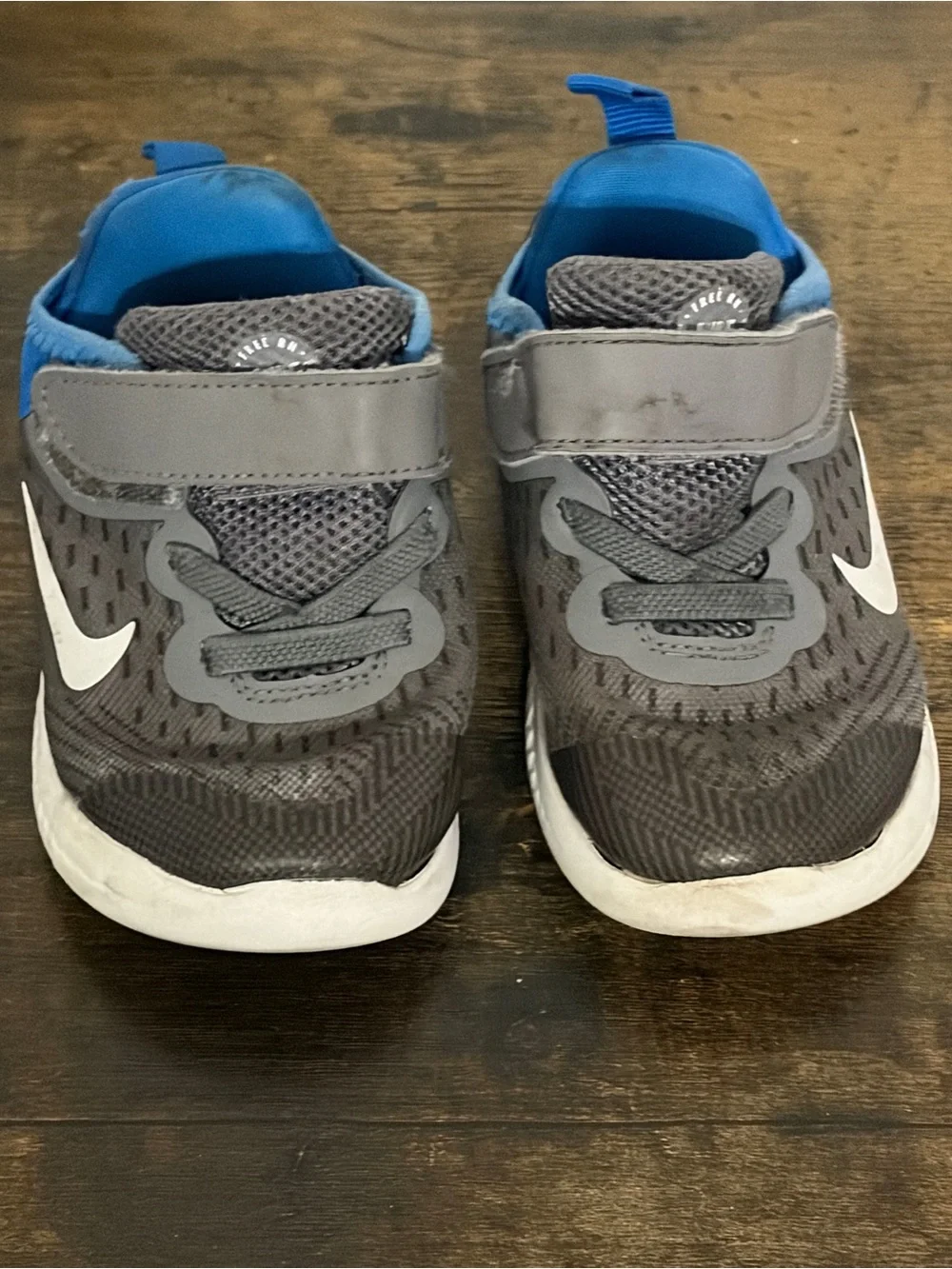 Nike Kids' Gray & Blue Athletic Sneakers | Nike Free Run | Size 7C